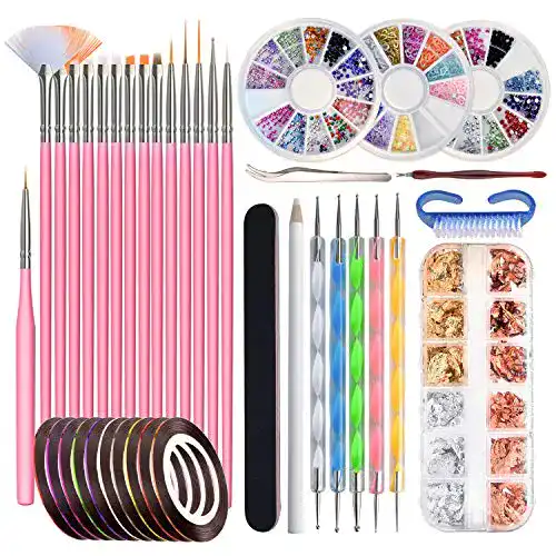 Nageldesign-Set Reeloo Pinsel für Gelnägel, 50 Stücke Zubehör