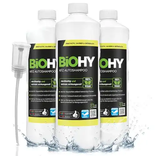 Autoshampoo biologisch abbaubar BIOHY KFZ (3 x 1 Liter)