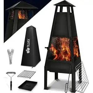 Outdoor-Ofen tillvex Terrassenofen mit Grillfunktion | Gartenkamin