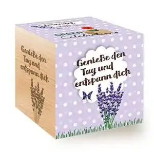 Ecocube Feel Green Celebrations , Lavendel Bio Samen, Holzwürfel