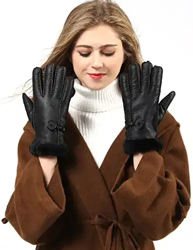 Lammfell-Handschuhe YISEVEN Damen Shearling Winter