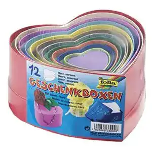 Geschenkbox folia 3309, aus Karton, in Herzform, 12 Stück