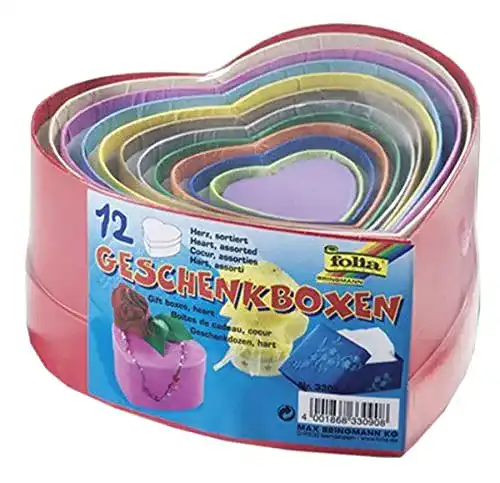Geschenkbox folia 3309, aus Karton, in Herzform, 12 Stück
