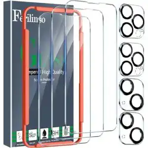 iPhone-14-Plus-Panzerglas Ferilinso [6-in-1] Schutzfolie für iPhone