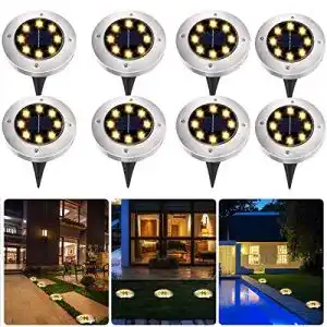 Solar-Bodenleuchten MeiGuiSha 8 Pack Solar Bodenleuchten, 8 LEDS