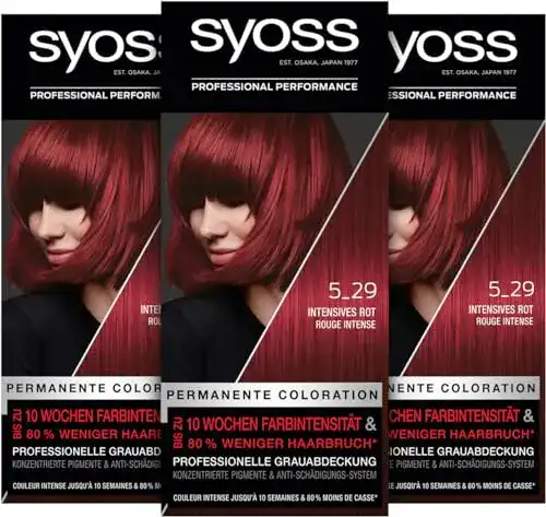 Rote Haarfarbe Syoss Color Coloration 5_29 Intensives Rot Stufe 3