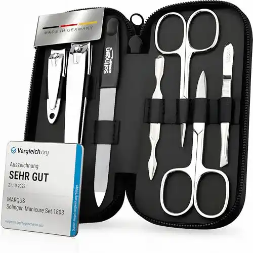 Nagelpflegeset marQus Maniküre Set Solingen, Leder Etui, 7 teilig