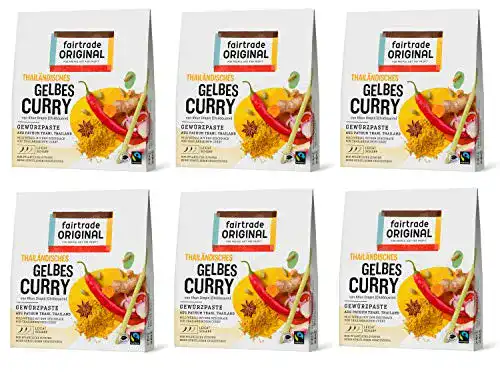 Gelbe Currypaste Fair Trade 6 x Gelbe Curry Paste Thailändisch