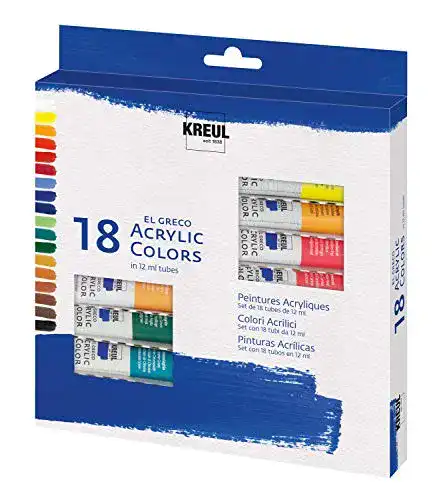 Acrylfarben KREUL 28251 – El Greco , 18 x 12 ml, glänzend