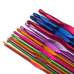 Häkelnadeln Luxbon 14 Stück Häkelnadel Set, Aluminium