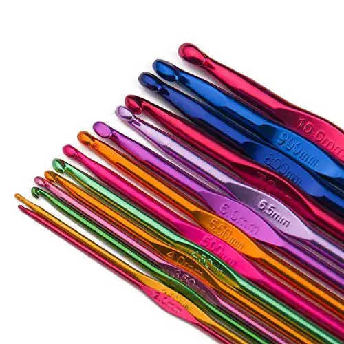 Häkelnadeln Luxbon 14 Stück Häkelnadel Set, Aluminium