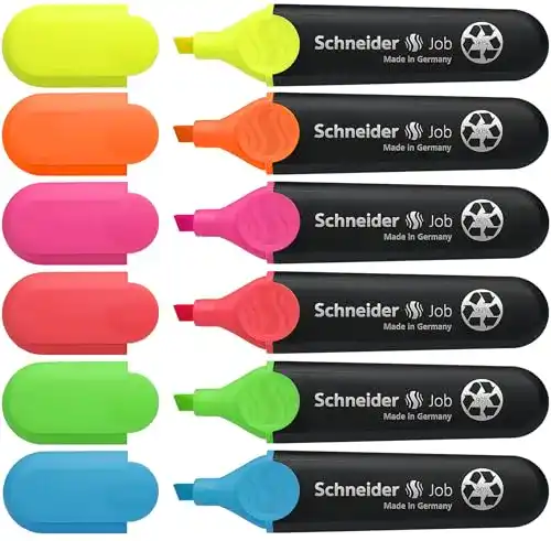 Textmarker Schneider Job 150 nachfüllbar und lichtbeständig 6er