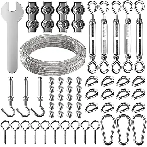 Drahtseil Ruesious 30m Φ2mm Stahlseil Kit, 304 Edelstahl
