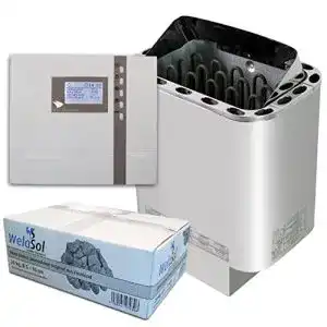 Saunaofen Well Solutions Saunaset | Edelstahl Next 9 kW