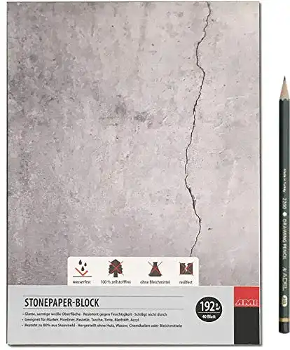 Steinpapier Artservice-Tube, Block, Stonepaper-Block, 40 Blatt