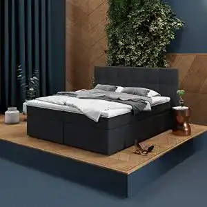 Boxspringbett 160×200 INNOCENT ® P8 in Anthrazit Stoff N14