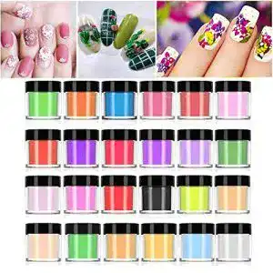 Acryl-Pulver Juxing Nagel pulver 24 Farben 3D Acryl Nail Art Tipps