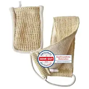 Peelinghandschuh Sarenius Sisal Set in Bio-Qualität. Massagegurt