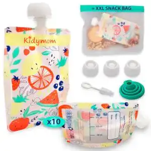 Quetschbeutel wiederverwendbar KIDYMOM, Kit 10