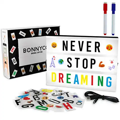 Lightbox BONNYCO Light Box A4 mit 400 Buchstaben und Emojis