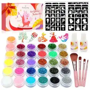 Glitzertattoos Eleanore’s Diary Glitzer Tattoo Set, 31 Farben
