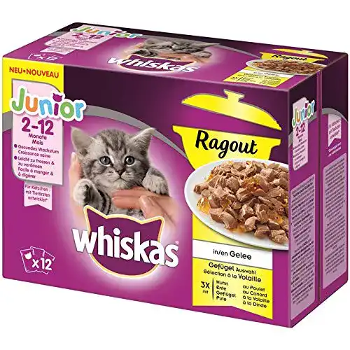 Kitten-Nassfutter whiskas Multipack Junior Ragout Geflügelauswahl