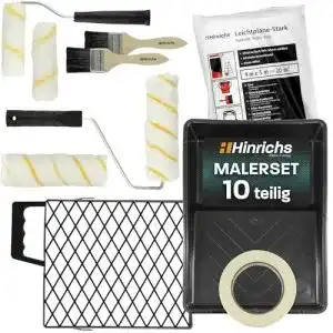 Malerset Hinrichs Streichen 12-teilig – Farbroller Set mit Farbwanne