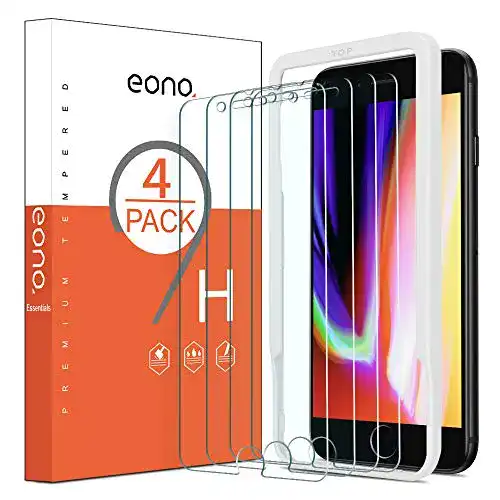 iPhone-7-Plus-Panzerglas Eono Amazon Brand, 4 Stück Schutzfolie