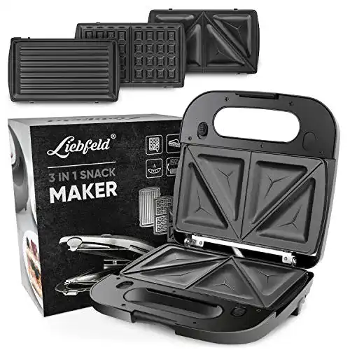Sandwichmaker 3-in-1 Liebfeld Waffeleisen & Sandwichmaker
