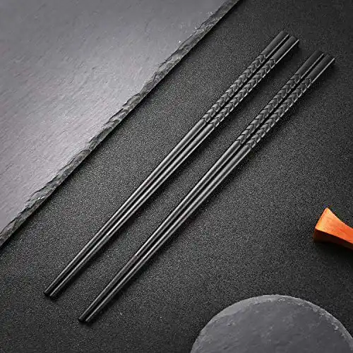 Essstäbchen hopewey Japanische 5 Paar Schwarz Chopsticks