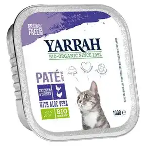 Yarrah-Katzenfutter Yarrah Pate Huhn Truthahn Aloe Vera 16 x 100g