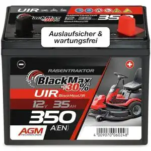 Rasentraktor-Batterie BlackMax U1R (Pluspol rechts) +30%