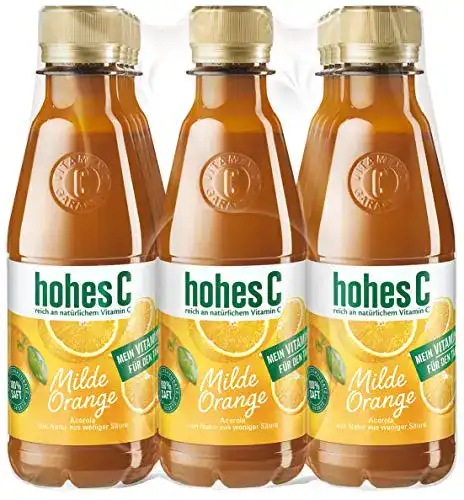 Orangensaft Hohes C Milde Orange – 100% Saft PET, (12 x 250 ml)