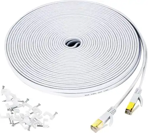 LAN-Kabel 15m YOREPEK Cat 7 Ethernet Kabel Flach