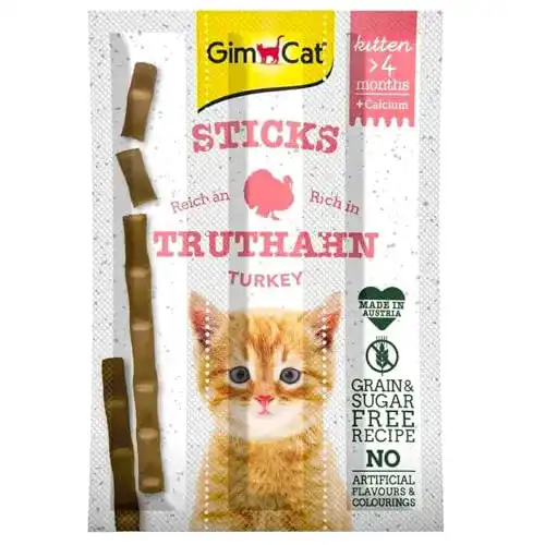 Katzensticks GimCat Sticks Kitten Truthahn – Softe Kaustangen