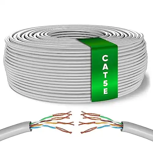 Cat5-Kabel Mr. Tronic 100m Ethernet Netzwerk, grau