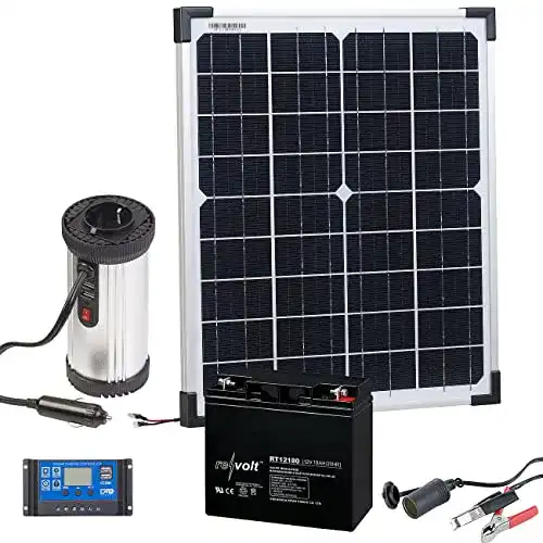 Solaranlage Garten reVolt Solarpaneel: Solarpanel (20 W) mit Akku