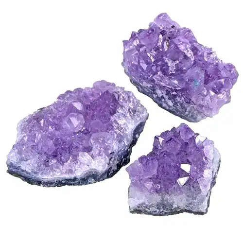 Amethyst-Drusenstück Lebensquelle Plus Amethyst Kristalle, 3er