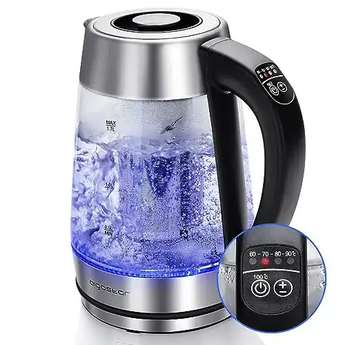 Teekocher Aigostar Glas Wasserkocher mit Temperatureinstellung