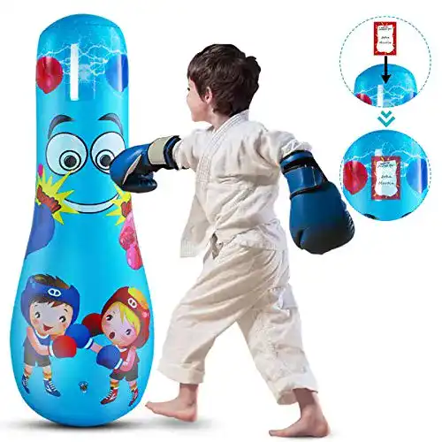 Aufblasbarer Boxsack Gojiny Kinder, 47 Zoll hoch Freistehend