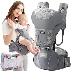 Kindertrage Upchase Ergonomische Babytrage Bauchtrage, 6 in 1
