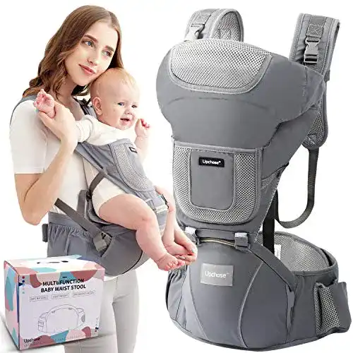 Kindertrage Upchase Ergonomische Babytrage Bauchtrage, 6 in 1