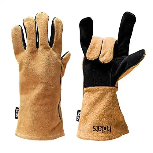 Grillhandschuhe (Leder) höfats, Leder und Kevlar, hitzebeständig