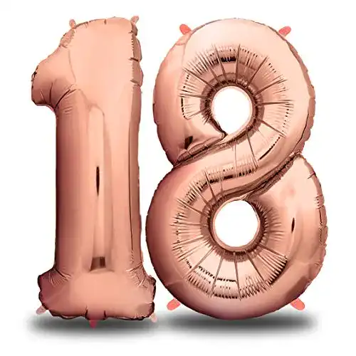 Folienballons envami Folienballon Zahl Geburtstagsdeko Rosegold