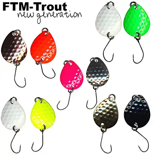 Forellen-Blinker FTM 10 Bilg Spoons – 1,7g Forellenblinker zum Spinnfischen auf Forellen & Barsche, Blinker zum Forellenangeln