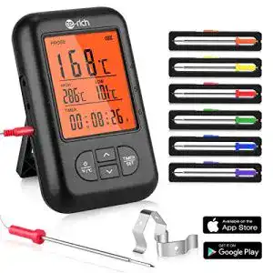 Grillthermometer Te-Rich Bratenthermometer Bluetooth, 6 Sonden
