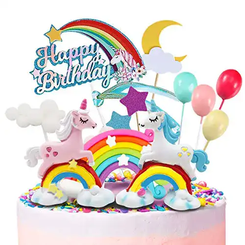 Einhorn-Tortendeko Humairc Einhorn Regenbogen Tortendeko Happy