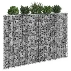 Gabionen-Hochbeet Deufre 150x20x100 cm verzinkter Stahl