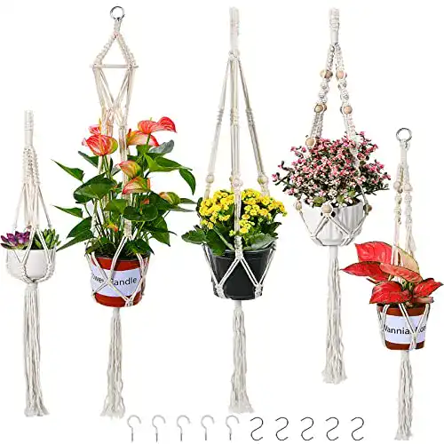 Blumenampel GoMaihe Makramee 5er Set