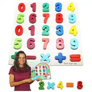 Zahlenpuzzle EasY FoxY ToY Zahlen-Holzpuzzle Grosse Bunte